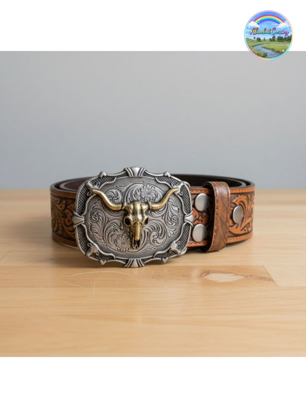 Western Leather Buckle Belt Removable Alloy Buckle Adjustable Cowboy Cowgirl